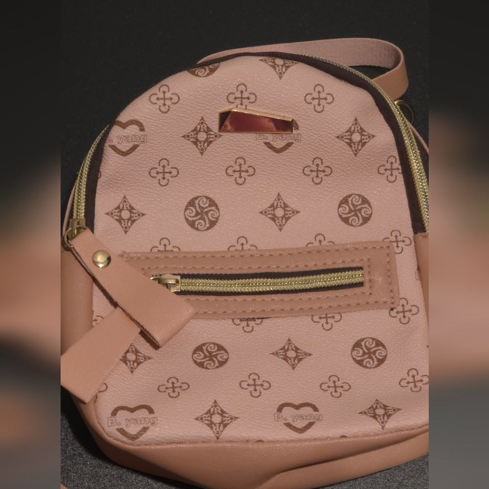 Pink Patterned Women's Backpack - Picture 1 of 3